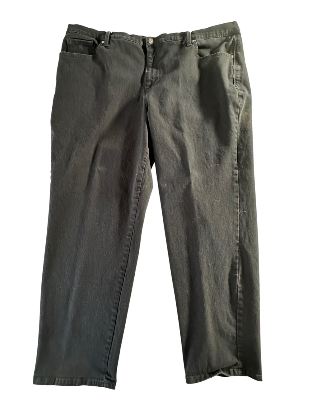 Gloria Vanderbilt Black High-Rise Straight Jeans 22W - Picture 1 of 14